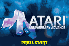 Atari Anniversary Advance title screen for GameBoy Advance